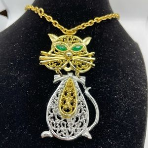 Vintage necklace with Cat Pendant